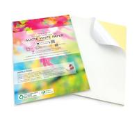 Evergreen Goods Ltd Lot de 30 feuilles de papier autocollant mat A4 blanc mat | Papier photo durable pour imprimantes à jet d'encre et laser | Papier d'impression à dos adhésif parfait pour étiquettes