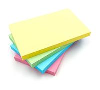 Evergreen Goods Ltd Lot de 4 Notes Autocollantes Rectangle | 400 Feuilles | Lot de 4 Blocs 3 x 5 Pouces (100 Feuilles chacun, 400 au Total) | Couleurs Pastel ou Vives | Formes : Carré, Cœur, Bulle