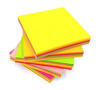 Evergreen Goods Ltd Lot de 4 Notes Autocollantes Rectangle | 400 Feuilles | Sans Résidu 4 Blocs | Choisissez parmi formes: Carré, Cœur, Bulle | Couleurs Pastel ou Vives | 100 Feuilles Chacun, 400 Total