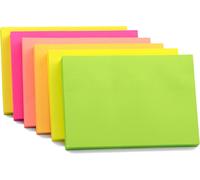 Evergreen Goods Ltd Lot De 6 Blocs De Notes Adhésives Lumineuses Pour Bureau, Maison Et École - Bloc-Notes Adhésifs Amovibles (127 Mm X 76 Mm)