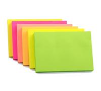 Evergreen Goods Ltd Notes Adhésives Lumineuses 127 mm x 76 mm | Lot de 6 | Blocs-Notes Adhésifs Amovibles pour Bureau, Maison et École | Lumineux en Jaune, Rose, Orange, Vert, Pêche, 100 Feuilles