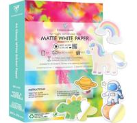 Evergreen Goods Matte White Printable Sticker Paper (2 X 50 Sheets) Graphics, Product Labels, Cutting Machines, Arts & Crafts Inkjet & Laser Printing