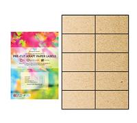 Evergreen Goods Papier Kraft Mat A4 Prédécoupé Étiquettes | 30 Feuilles | Étiquettes d'Impression Multi-Usages | Imprimable à Jet d'Encre et Laser | 10 par A4 (2 x 5), 300 au Total