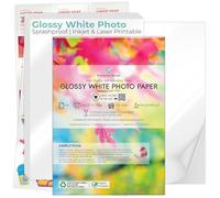 Evergreen Goods Papier photo autocollant blanc brillant A4 imprimable, 20 feuilles - Résistant aux éclaboussures | Imprimantes à jet d'encre et laser | Bureau à domicile et projets d'artisanat