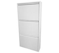 Evergreen-House Meuble à chaussures en métal, blanc, 50 x 103 cm