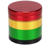 Evergreen Labs Grinder en Métal, Broyeur à Epices et à Condiments, 100% Aluminium, 4 Pièces, Rasta, 40 mm