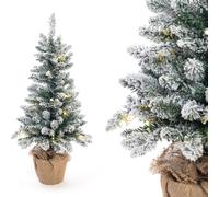 Evergreen Sapin de Noël artificiel avec neige artificielle et LEDs Vert 90 cm