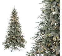 Evergreen Sapin de Noël artificiel Frost Epicéa avec LEDs et neige artificielle blanche 180 cm