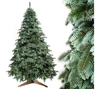 Evergreen Tree® Sapin de Noël Artificiel 150 cm Premium - 100% Moulé par Injection, Fabriqué dans l'UE - avec Support en Bois Naturel