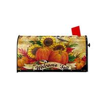 Evergreen Welcome Fall Sunflowers Mailbox Covers Magnetic Mailbox Wraps Post Letter Box Cover Standard Oversize 25.5x21 Mailwrap Garden Home Decor