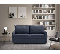 EVERGREENWEB Canapé-Lit 2 Places Convertible avec Matelas Double Memoire de Forme Pliable, Tissu Bleu, Dossier avec Coussins Amovible, Moderne Système de Couchage, Pieds en Bois L170xP90xH75cm | GRACE