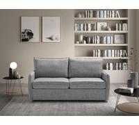 EVERGREENWEB Canapé-Lit 2 Places Convertible avec Matelas Double Memoire de Forme Pliable, Tissu Gris, Dossier avec Coussins Amovible, Moderne Système de Couchage, Pieds en Bois L170xP90xH75cm | GRACE