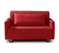 EVERGREENWEB Canapé-lit 2 Places Convertible en Lit avec Matelas 120x190 Effet Massant 0rthopédique, Extensible Sofa Bed Pliable, Housse Déhoussable et Lavable Couleur Rouge, 2 Coussins Inclus | EDITH