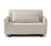 EVERGREENWEB Canapé-lit 2 Places Convertible en Lit avec Matelas 120x190 Effet Massant 0rthopédique, Extensible Sofa Bed Pliable, Housse Déhoussable et Lavable Couleur Beige, 2 Coussins Inclus | EDITH