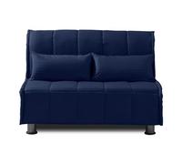 EVERGREENWEB - Canapé-lit 2 Places Convertible en Lit avec Matelas 120x190 Effet Massant 0rthopédique, Sofa Bed avec Housse Déhoussable et Lavable Couleur Bleu, Coussins Ultra-Doux Inclus - Evening