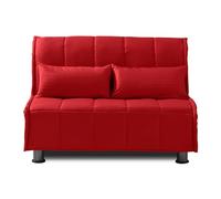 EVERGREENWEB - Canapé-lit 2 Places Convertible en Lit avec Matelas 120x190 Effet Massant 0rthopédique, Sofa Bed avec Housse Déhoussable et Lavable Couleur Rouge, Coussins Ultra-Doux Inclus - Evening