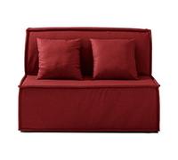 EVERGREENWEB - Canapé-lit 2 Places Convertible en Lit avec Matelas 120x190 Effet Massant 0rthopédique, Sofa Bed avec Housse Déhoussable et Lavable Couleur Bordeaux, Coussins Ultra-Doux Inclus - Ellen