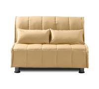 EVERGREENWEB - Canapé-lit 2 Places Convertible en Lit avec Matelas 120x190 Effet Massant 0rthopédique, Sofa Bed avec Housse Déhoussable et Lavable Couleur Beige, Coussins Ultra-Doux Inclus - Evening