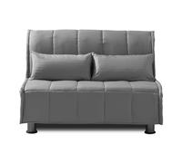 EVERGREENWEB - Canapé-lit 2 Places Convertible en Lit avec Matelas 120x190 Effet Massant 0rthopédique, Sofa Bed avec Housse Déhoussable et Lavable Couleur Gris, Coussins Ultra-Doux Inclus - Evening