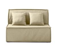 EVERGREENWEB - Canapé-lit 2 Places Convertible en Lit avec Matelas 120x190 Effet Massant 0rthopédique, Sofa Bed avec Housse Déhoussable et Lavable Couleur Beige, Coussins Ultra-Doux Inclus - Ellen