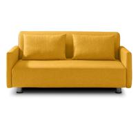 EVERGREENWEB Canapé-lit 2 Places Convertible en Lit avec Matelas 140x190 Effet Massant 0rthopédique, Extensible Sofa Bed Pliable, Housse Déhoussable et Lavable Couleur Jaune, 2 Coussins Inclus | EDITH