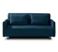 EVERGREENWEB Canapé-lit 2 Places Convertible en Lit avec Matelas 140x190 Effet Massant 0rthopédique, Extensible Sofa Bed Pliable, Housse Déhoussable et Lavable Couleur Bleu, 2 Coussins Inclus | Edith