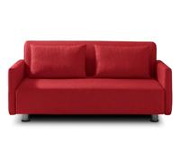 EVERGREENWEB Canapé-lit 2 Places Convertible en Lit avec Matelas 140x190 Effet Massant 0rthopédique, Extensible Sofa Bed Pliable, Housse Déhoussable et Lavable Couleur Rouge, 2 Coussins Inclus | EDITH