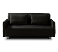 EVERGREENWEB Canapé-lit 2 Places Convertible en Lit avec Matelas 140x190 Effet Massant 0rthopédique, Extensible Sofa Bed Pliable Housse Déhoussable et Lavable Couleur Anthracite Coussins Inclus Edith