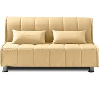 EVERGREENWEB Canapé-lit 2 Places Convertible en Lit avec Matelas Double 140x190 Effet Massant 0rthopédique, Sofa Bed avec Housse Déhoussable et Lavable Couleur Beige Coussins Ultra-Doux Inclus EVENING
