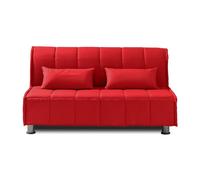 EVERGREENWEB Canapé-lit 2 Places Convertible en Lit avec Matelas Double 140x190 Effet Massant 0rthopédique, Sofa Bed avec Housse Déhoussable et Lavable Couleur Rouge Coussins Ultra-Doux Inclus EVENING