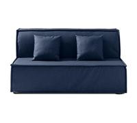 EVERGREENWEB Canapé-lit 2 Places Convertible en Lit avec Matelas Double 140x190 Effet Massant 0rthopédique, Sofa Bed avec Housse Déhoussable et Lavable Couleur Bleu, Coussins Ultra-Doux Inclus, Ellen