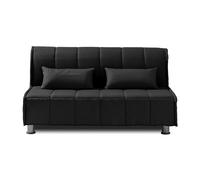 EVERGREENWEB Canapé-lit 2 Places Convertible en Lit avec Matelas Double 140x190 Effet Massant 0rthopédique, Sofa Bed avec Housse Déhoussable et Lavable Couleur Noir, Coussins Ultra-Doux Inclus EVENING