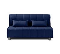 EVERGREENWEB Canapé-lit 2 Places Convertible en Lit avec Matelas Double 140x190 Effet Massant 0rthopédique, Sofa Bed avec Housse Déhoussable et Lavable Couleur Bleu, Coussins Ultra-Doux Inclus EVENING