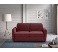 EVERGREENWEB Canapé-lit 2 Places Convertible en Lit Double Fonction de Couchage en Tissu Bordeaux, Dossier Inclinable Click Clack à Double Coussin, Canapé avec Chaise Longue Structure Renforcée, NELLY