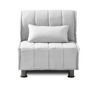 EVERGREENWEB Fauteuil-lit 1 Place Convertible en Lit avec Matelas Simple 80x190 Effet Massant 0rthopédique, Sofa Bed avec Housse Déhoussable et Lavable Couleur Crème, Coussin Ultra-Doux Inclus EVENING