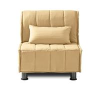 EVERGREENWEB Fauteuil-lit 1 Place Convertible en Lit avec Matelas Simple 80x190 Effet Massant 0rthopédique, Sofa Bed avec Housse Déhoussable et Lavable Couleur Beige, Coussin Ultra-Doux Inclus EVENING