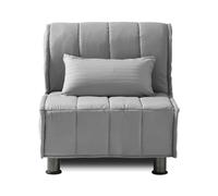 EVERGREENWEB Fauteuil-lit 1 Place Convertible en Lit avec Matelas Simple 80x190 Effet Massant 0rthopédique, Sofa Bed avec Housse Déhoussable et Lavable Couleur Gris, Coussin Ultra-Doux Inclus Evening
