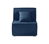EVERGREENWEB Fauteuil-lit 1 Place Convertible en Lit avec Matelas Simple 80x190 Effet Massant 0rthopédique, Sofa Bed avec Housse Déhoussable et Lavable Couleur Bleu, Coussin Ultra-Doux Inclus - Ellen