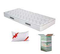 Evergreenweb Matelas 120x190 cm epassier 18cm en Mousse avec revêtement Blanc Effet massant hypoallergénique, avec Oreiller mémoire Gratuit pour Tous sommiers et Lits Simples | City