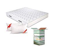EVERGREENWEB - Matelas de Lit 140x190x20 cm + 2 Oreillers Gratuit Mousse Anatomique, Mousse H.R FoamMED, Système Triple Couche, 7 Zones de Confort, Dispositif Médical Orthopédique, Fermeté Moyenne