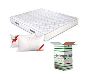 EVERGREENWEB - Matelas de Lit 140x190x20 cm + 2 Oreillers Gratuit Mousse Anatomique, Mousse H.R FoamMED, Système Triple Couche, 7 Zones de Confort, Dispositif Médical Orthopédique, Fermeté Moyenne
