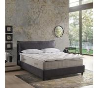 EVERGREENWEB - Matelas Simple 90x190 avec surmatelas mémoire de Forme Hauteur 32 cm + 1 Oreiller, orthopédique, revêtement Blanc Effet MASSANT, correcteur avec Rembourrage Effet Plumes, Anti-acariens