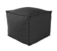 EVERGREENWEB Pouf carré 60 x 60 cm - Pouf reposepieds intérieur et extérieur, élégant pour jardin, tabouret de salon, balcon, tissu de haute qualité, pour extérieur et intérieur, fabriqué en Italie,