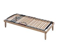 Evergreenweb - Sommier 120x190 cm en Bois de hêtre avec Amortisseur,lit avec Lattes basculantes et régulateurs de rigidité - Pieds Inclus - Idéal pour Tous Les Lits et Matelas - Lemon