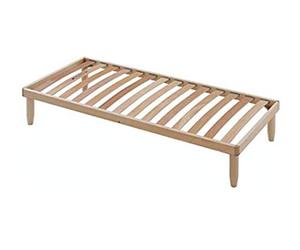 EvergreenWeb - Sommier 120x190 cmCadre Del Lit en Bois Solide - Structure en Bois hêtre Naturel Comfort pour Enfant et Adultes avec 4 Pieds Intégré - Hauteur finie 35 cm - Orange