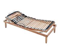 Evergreenweb - Sommier à Lattes 120x190 cm Manuelle en Bois de hêtre avec Amortisseur,lit avec Lattes basculantes et régulateurs de rigidité - Pieds Inclus - Idéal pour Tous Lits et Matelas