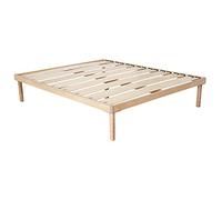 EVERGREENWEB Sommier Double 140x190 cm à Lattes sur Pieds avec Pieds Inclus - Lit - sommier en kit à Monter - Orange Kit