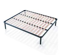 EVERGREENWEB - Sommier Double 160x195 à Lattes en Bois avec avec Pieds - Cadre de Lits orthopédique - Sommier Cadre Lattes renforcé sur Pieds Amovible - pour Tous Les Matelas et Oreillers | Apple