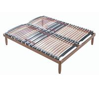 Evergreenweb - Sommier Double 160x200 cm en Bois de hêtre avec Amortisseur,lit avec Lattes basculantes et régulateurs de rigidité - Pieds Inclus - Idéal pour Tous Les Lits et Matelas - Lemon