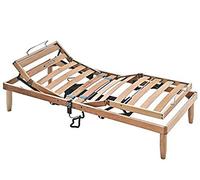 EVERGREENWEB Sommier Electrique 120x190cm de Relaxation Tête et Pieds, Réglables de Rigidité, Sommier à Lattes Renforcé Cadre del Lit en Bois hêtre Comfort pour Enfant et Adultes avec 4 Pieds Amovible